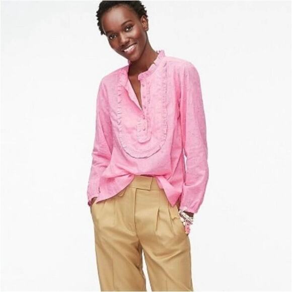 J. Crew Long-sleeve ruffle shirt in floral eyelet - Picture 1 of 9